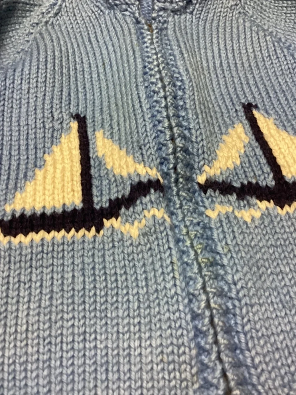Childs nautical hand made sweater unisex wool VINTAGE